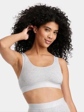 Womens Cotton Stretch Unlined Scoop Bralette Auden Gray Xs New